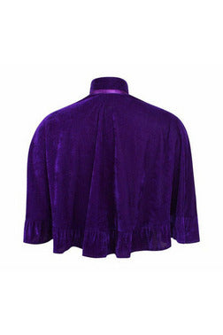Dark Purple Velvet Ruffle Cape.