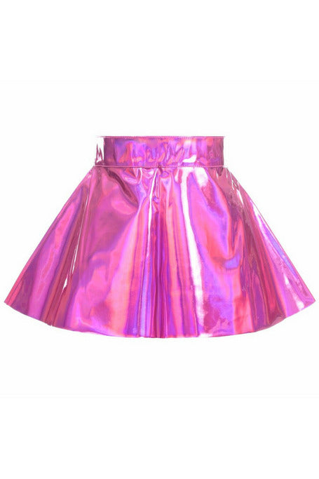 Fuchsia Holo Skater Skirt.