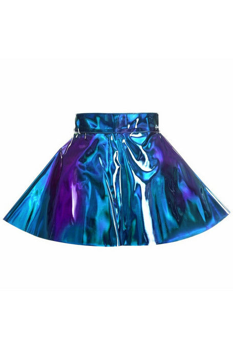 Blue/Teal Holo Skater Skirt.