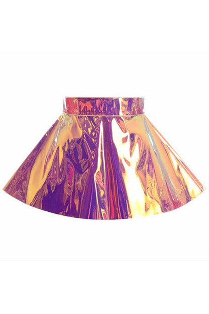 Rainbow Gold Holo Skater Skirt.