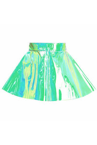 Mint Green Holo Skater Skirt-Daisy Corsets