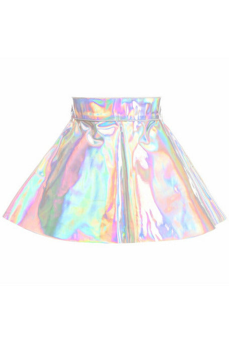 Silver Holo Skater Skirt.