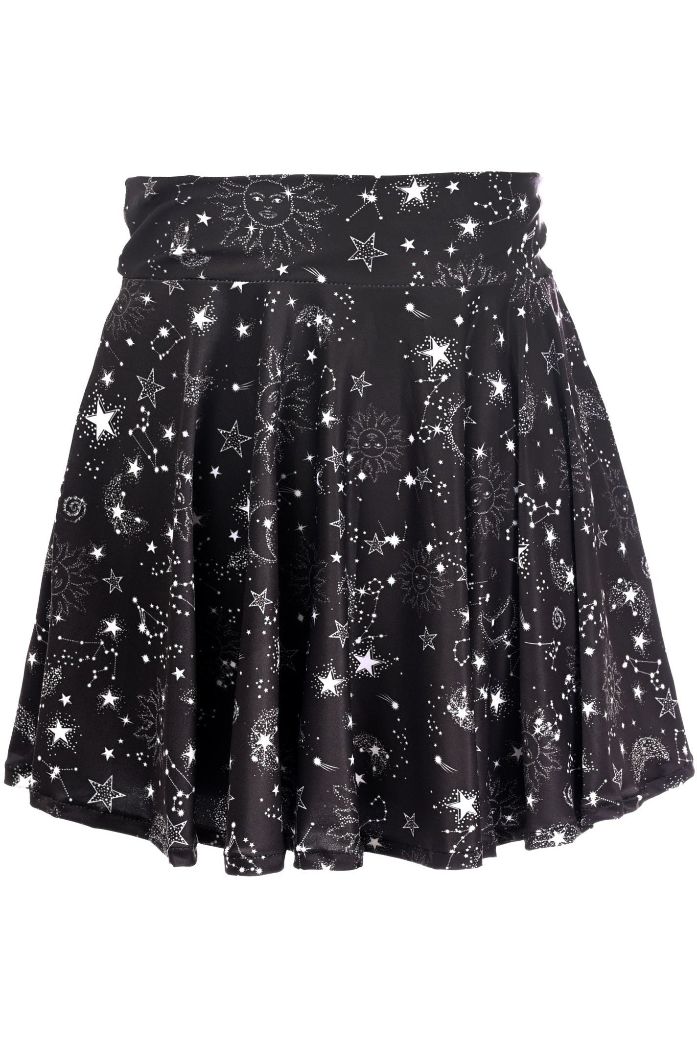 Celestial Print Stretch Lycra Skirt.