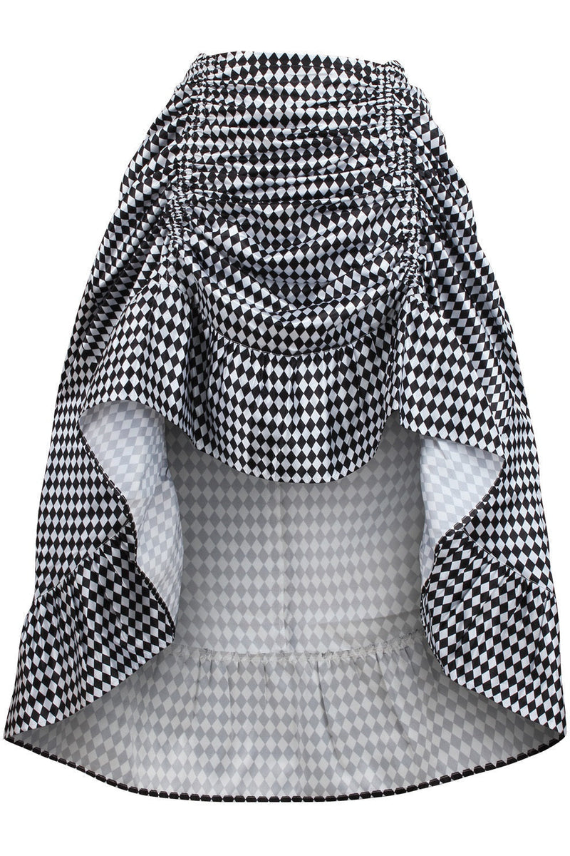 Diamond Print Satin Adjustable High Low Skirt-Daisy Corsets