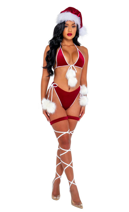 Roma 2pc Santas Holiday Spirit Bikini Costume.