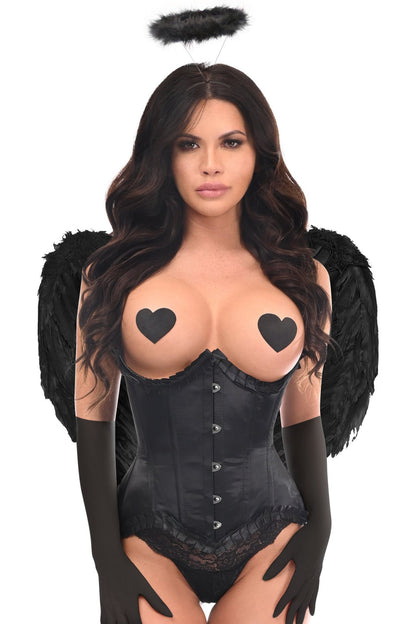 Top Drawer 4 PC Pin-Up Dark Angel Corset Costume.