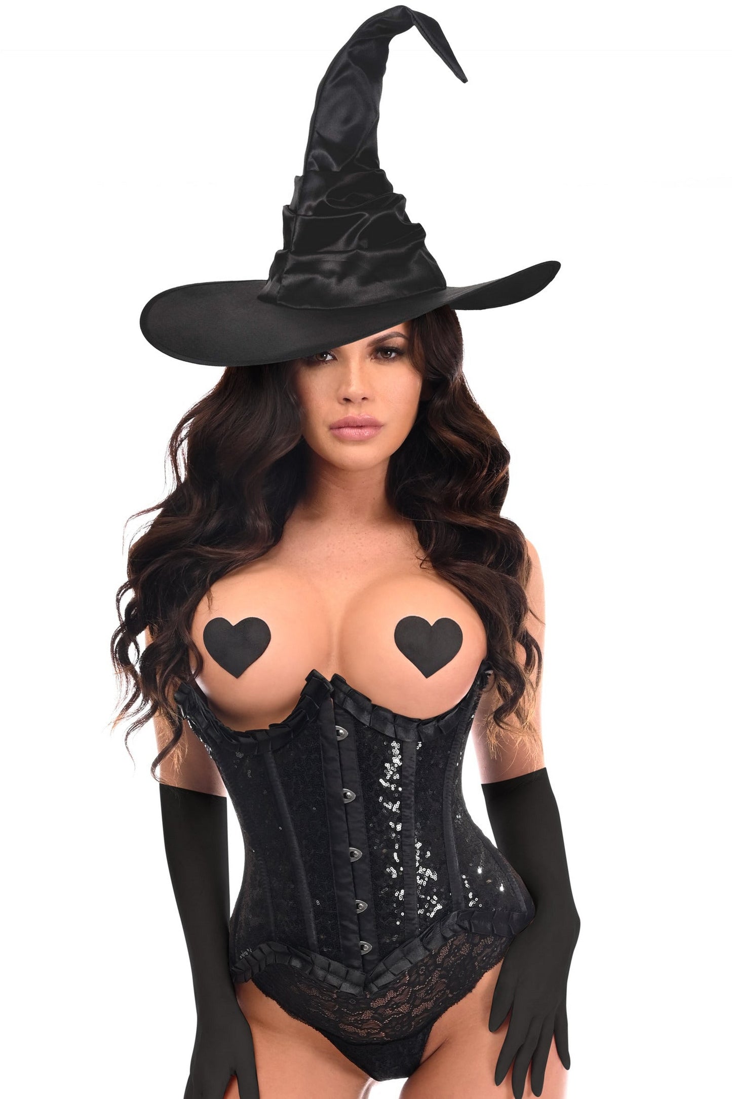 Top Drawer 3 PC Pin-Up Witch Corset Costume.