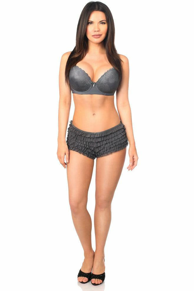 Dark Grey Ruffle Panty w/Bow.