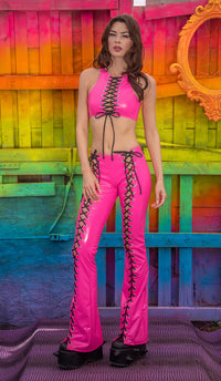 Lace-Up Flared Pant - Festival Wear-J. Valentine