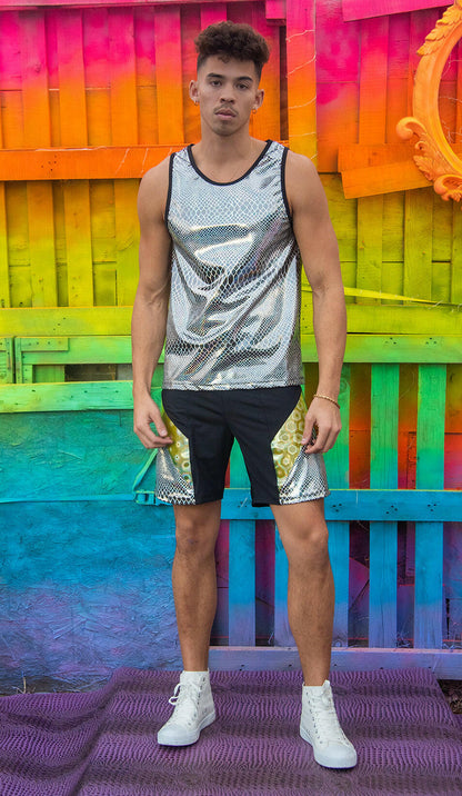 J. Valentine Unisex Metallic Basic Tank - Festival Wear.
