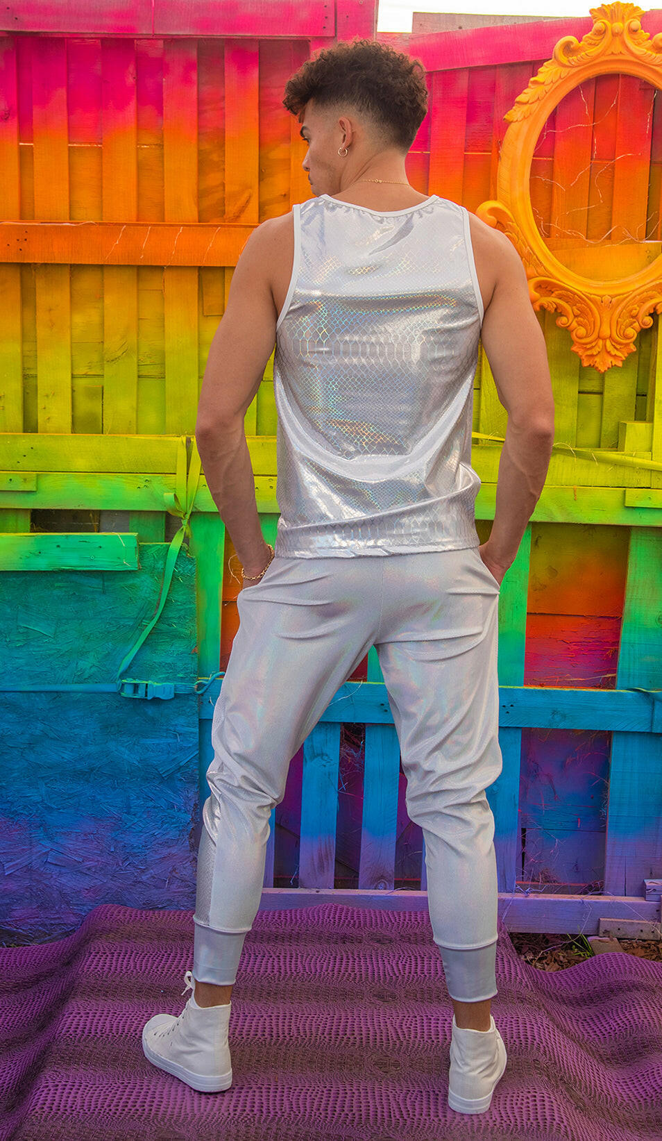 J. Valentine Unisex Metallic Basic Tank - Festival Wear.