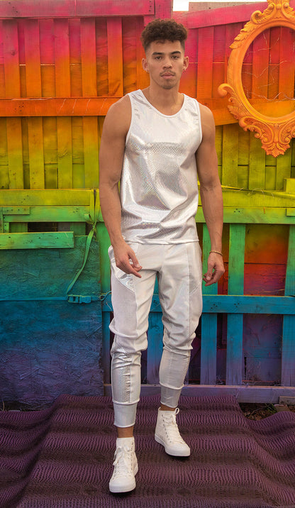 J. Valentine Unisex Metallic Basic Tank - Festival Wear.