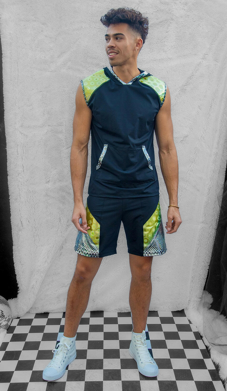 J. Valentine Unisex Sleeveless Hoodie - Festival Wear.