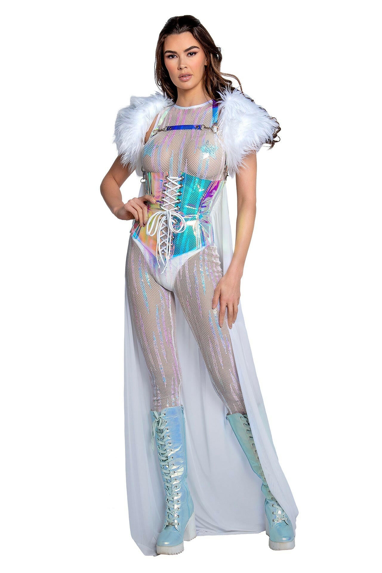 J. Valentine Sequin Net Catsuit - Festival Wear.