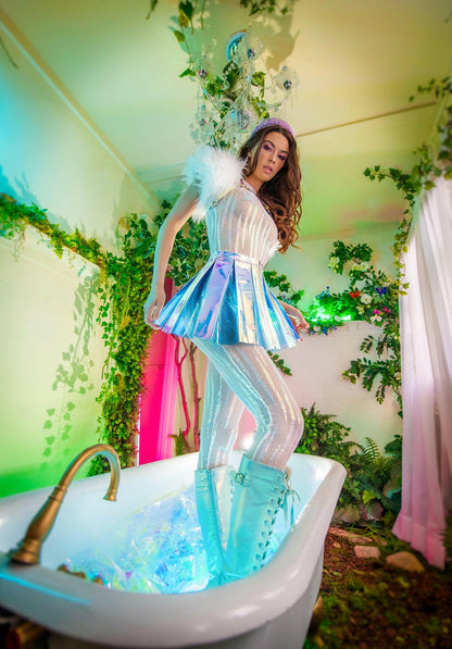 J. Valentine Sequin Net Catsuit - Festival Wear.