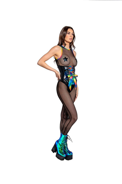 J. Valentine Fishnet Mesh Catsuit - Festival Wear.