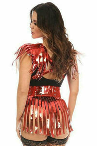 Red Metallic Fringe Skirt-Daisy Corsets