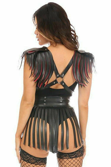 Vegan Leather Body Harness w/Fringe.