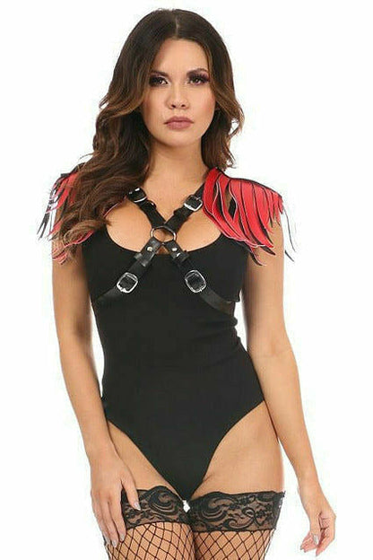 Vegan Leather Body Harness w/Fringe.