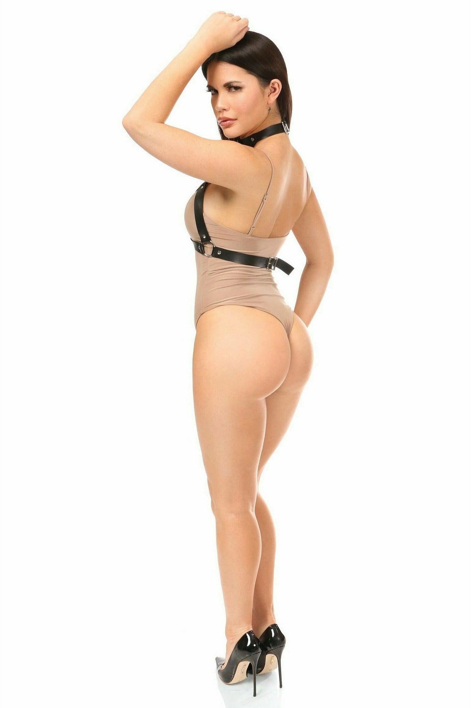 Black Vegan Leather Body Harness.