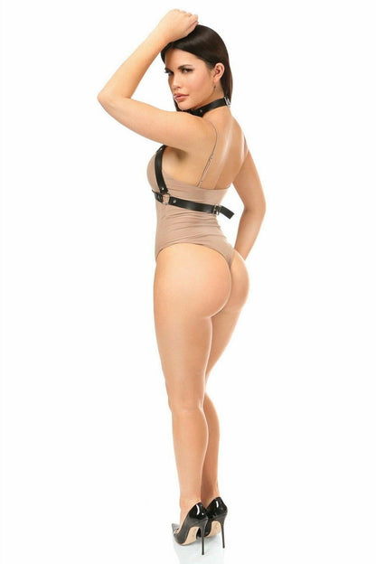 Black Vegan Leather Body Harness.