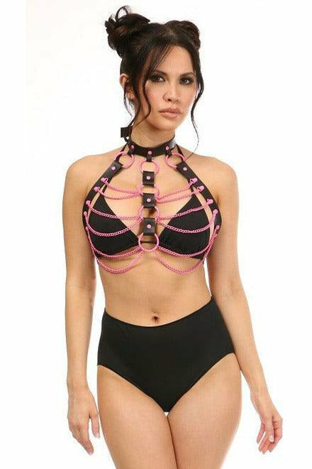Candy Collection - Pink Chain Harness-Daisy Corsets