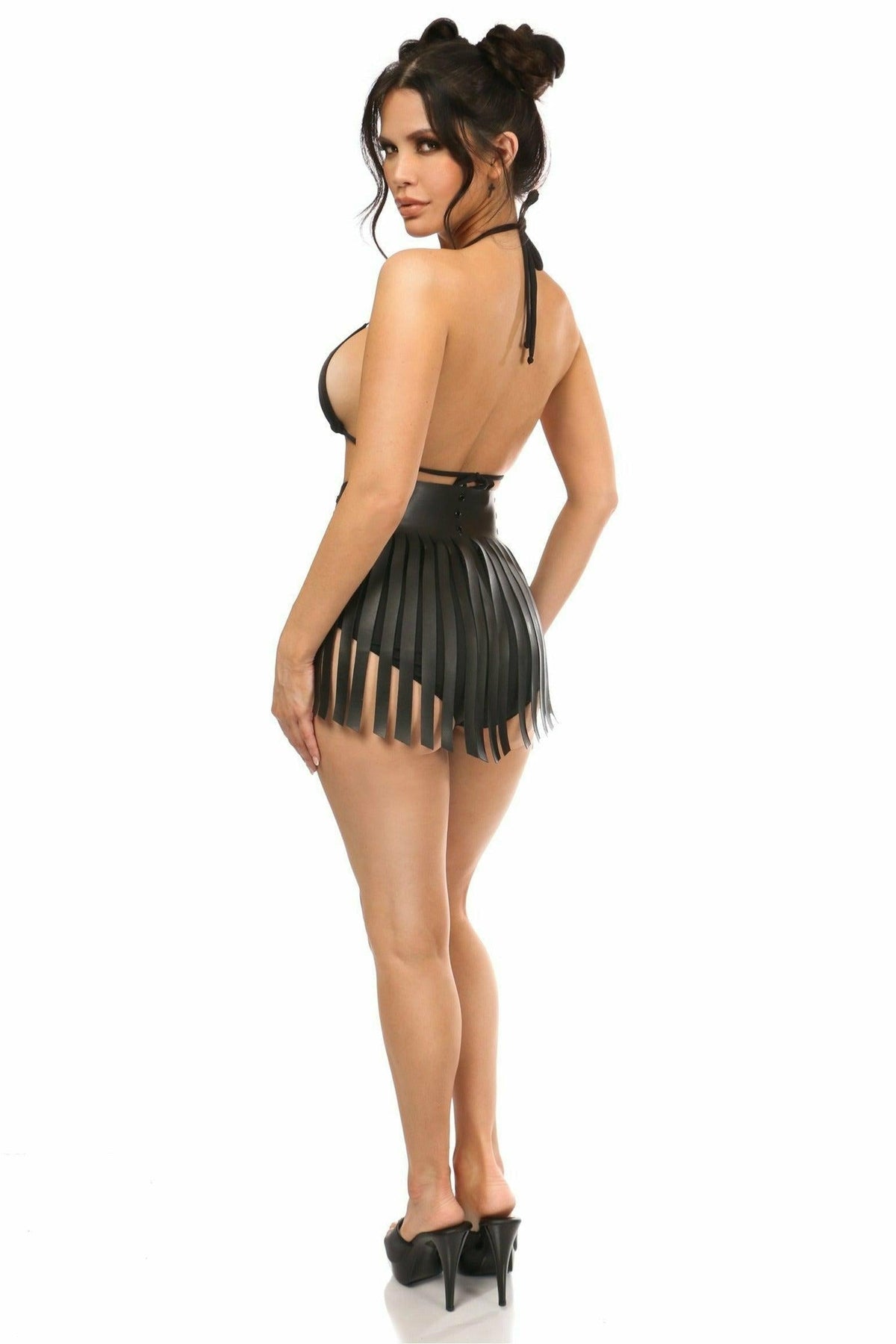 Candy Collection - Black/Black Fringe Skirt-Daisy Corsets