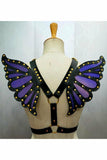 Faux Leather Purple/Gold Butterfly Wing Harness-Daisy Corsets