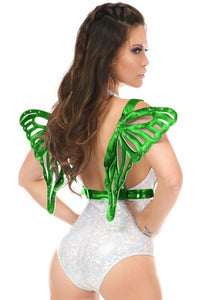 Green Holo Large Butterfly Wing Body Harness-Daisy Corsets