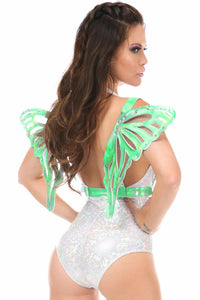 Mint Green Holo Large Butterfly Wing Body Harness-Daisy Corsets