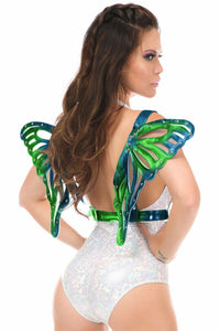 Blue/Teal Holo Large Butterfly Wing Body Harness-Daisy Corsets