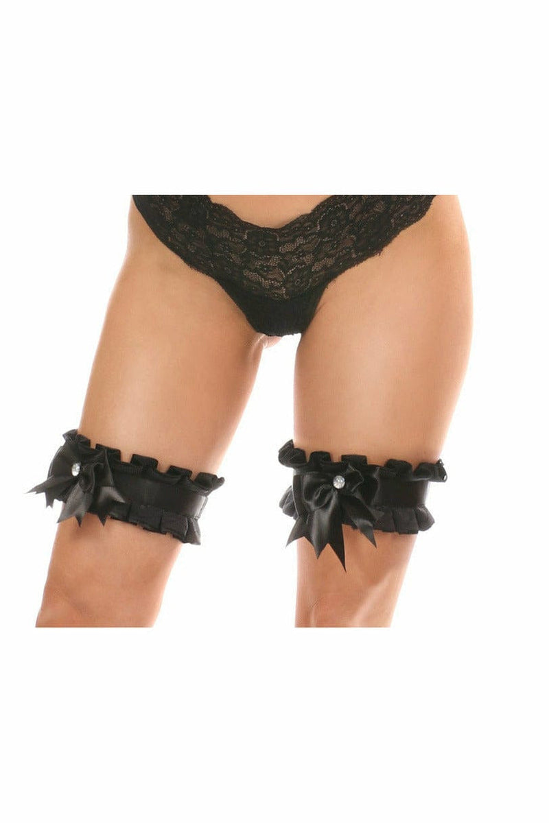 Kitten Collection Black Lace Leg Garters (set of 2)-Daisy Corsets
