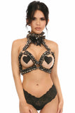 Kitten Collection Leopard Velvet Triangle Top Body Harness-Daisy Corsets