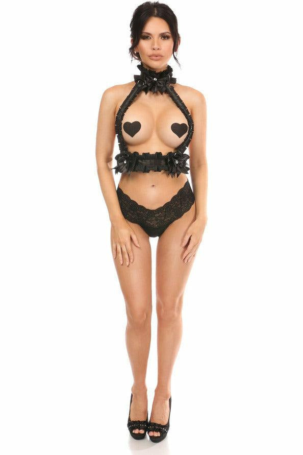 Kitten Collection Pinstripe Double Strap Body Harness-Daisy Corsets