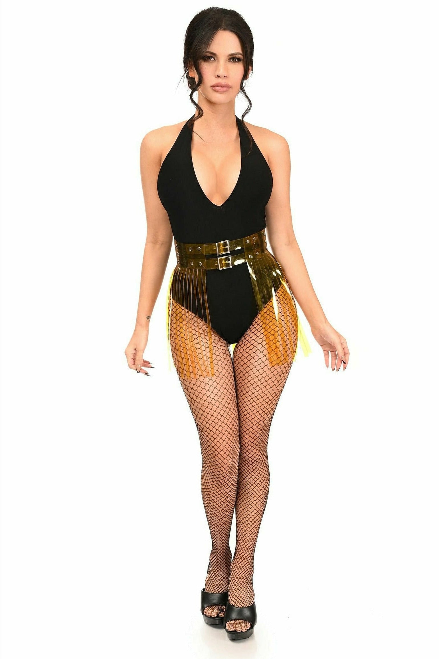 Yellow Clear Fringe Skirt.