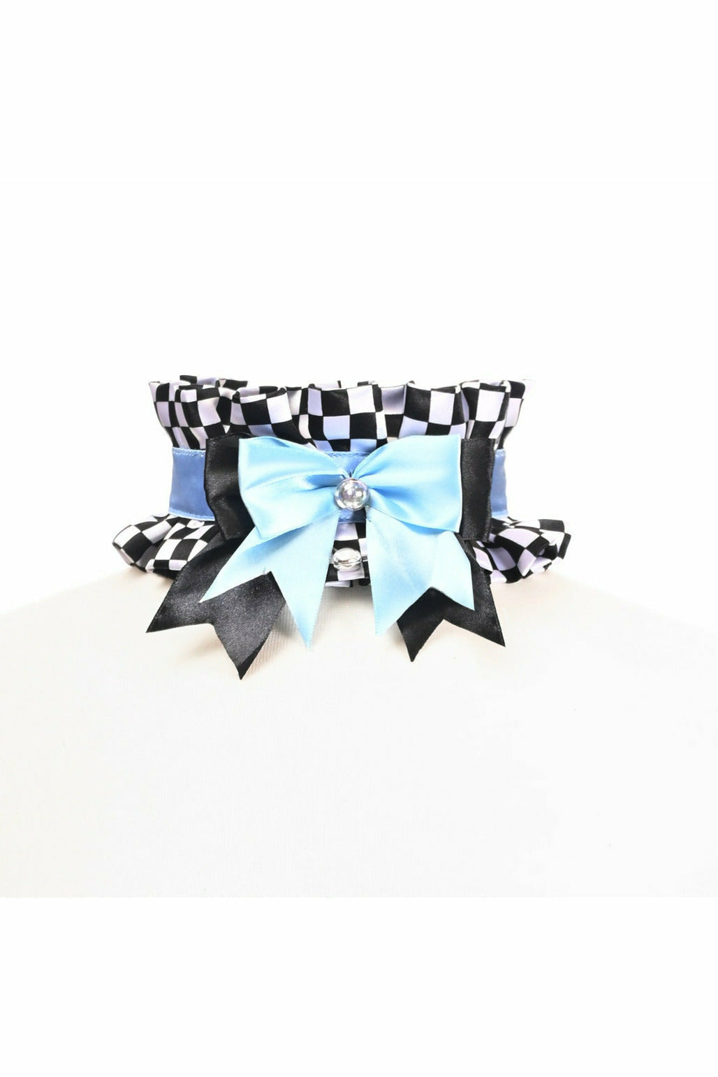 Kitten Collection Checker Print Choker.