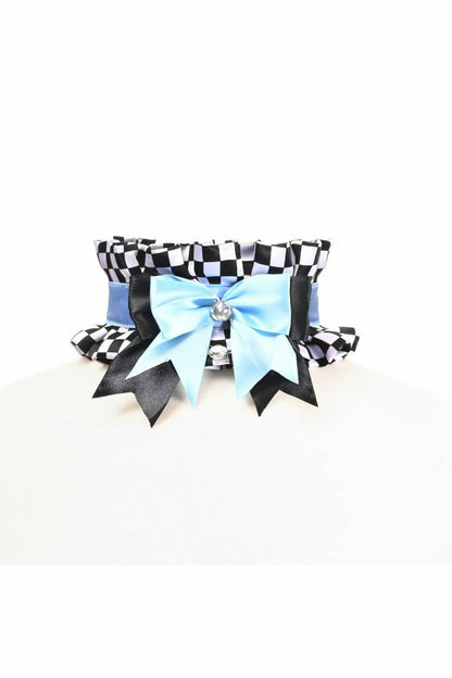 Kitten Collection Checker Print Choker.