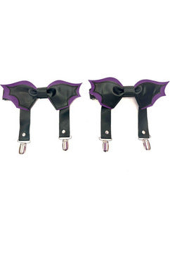 Black/Purple Bat Leg Garters-Daisy Corsets