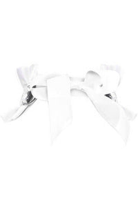 Kitten Collection White/Silver Satin & Sequin Choker-Daisy Corsets