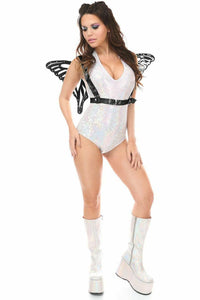 Black Patent Large Butterfly Wing Body Harness-Daisy Corsets