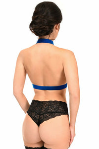 BOXED Royal Blue Stretchy Body Harness w/Gold Hardware-Daisy Corsets