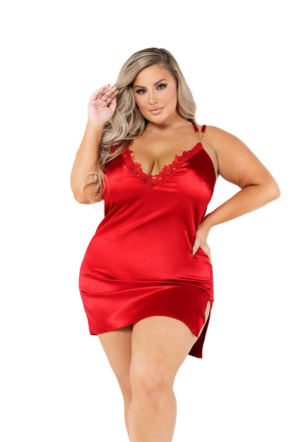 Roma Satin Chemise with Chain & Applique Detail Roma Confidential.