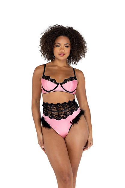 Roma 2PC Embroidery & Satin Bralette Set Roma Confidential.