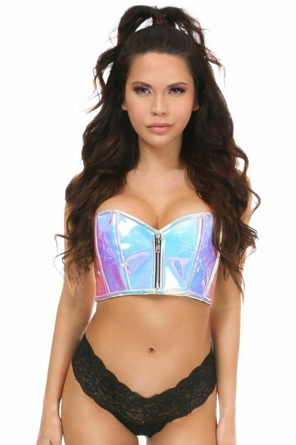 Lavish Blue/Purple Holo Short Bustier Top.