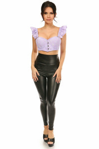 Lavish Lavender Eyelet Underwire Bustier Top w/Removable Ruffle Sleeves-Daisy Corsets