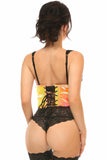 Lavish Pink/Yellow Holo Open Cup Underwire Waist Cincher-Daisy Corsets