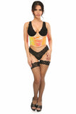 Lavish Pink/Yellow Holo Open Cup Underwire Waist Cincher-Daisy Corsets