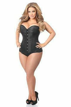Lavish Black Brocade Corset.
