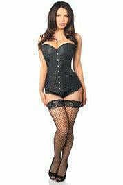 Lavish Black Brocade Corset.