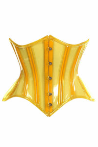Lavish Yellow Clear Curvy Underbust Waist Cincher Corset-Daisy Corsets